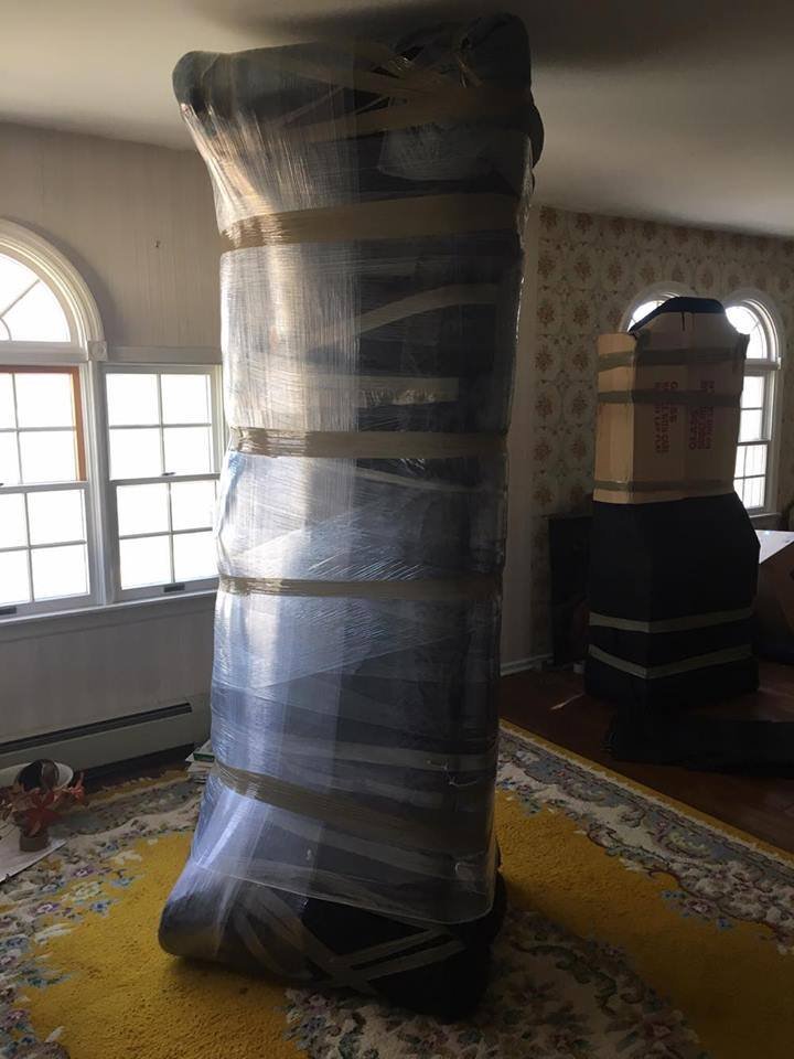 Furniture wrapped and ready for an apartment move