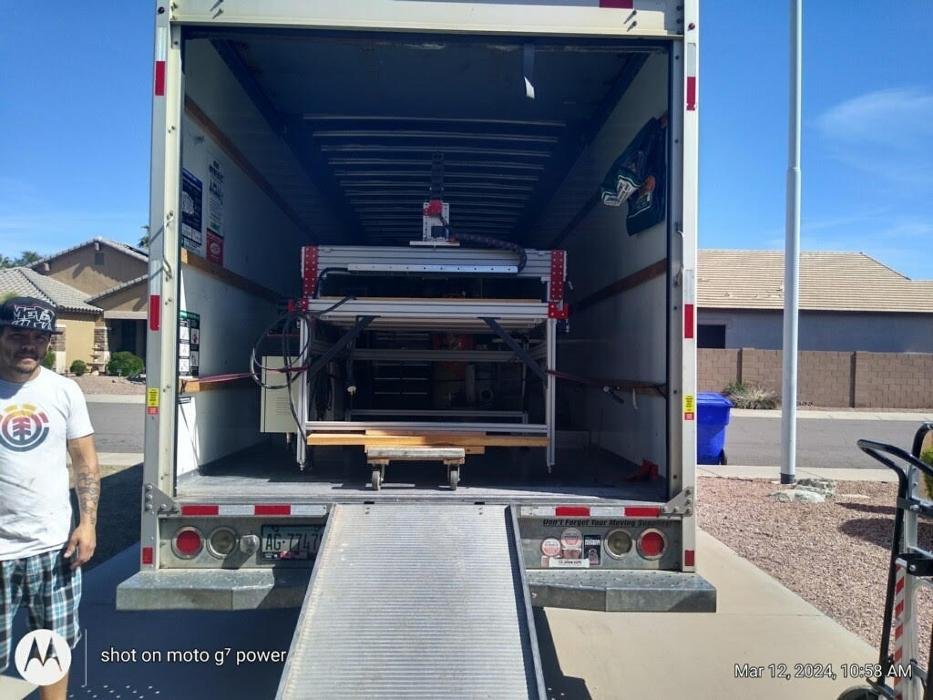 Moving truck in Arizona summer heat